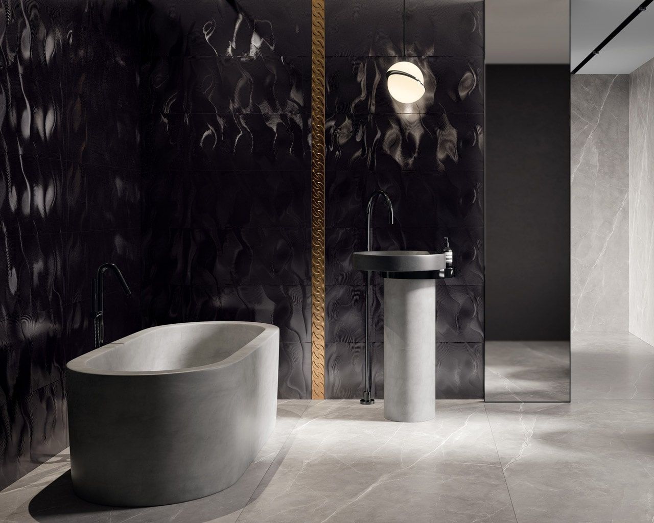 black stylish bathroom